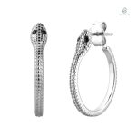 Boucles d'oreilles serpent en argent pour femme élégante