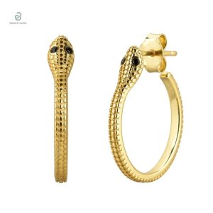 Boucles d'oreilles serpent femme or