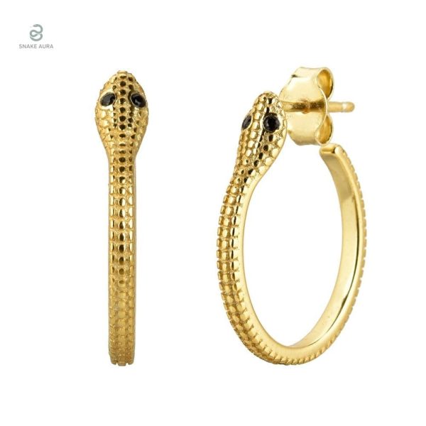 Boucles d'oreilles serpent femme or