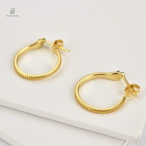 Boucles d'oreilles femme motif serpent en or