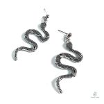 Boucles d'oreilles serpent gothique noir et blanc élégantes