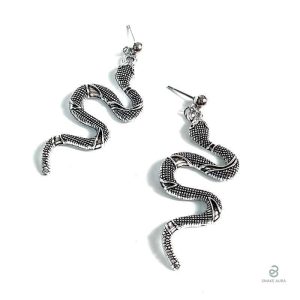Boucles d'oreilles serpent gothique noir et blanc élégantes