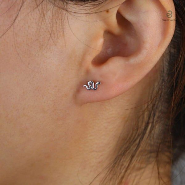 Boucles d'oreilles serpent en argent