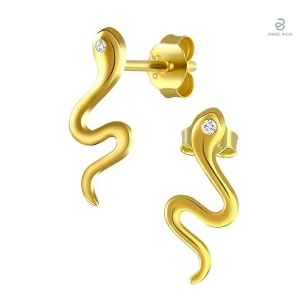 Boucles d'oreilles serpent en or élégant et stylé