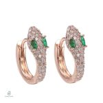 Boucles d'oreilles serpent en or rose designer