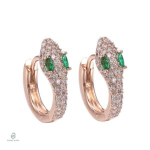 Boucles d'oreilles serpent en or rose designer