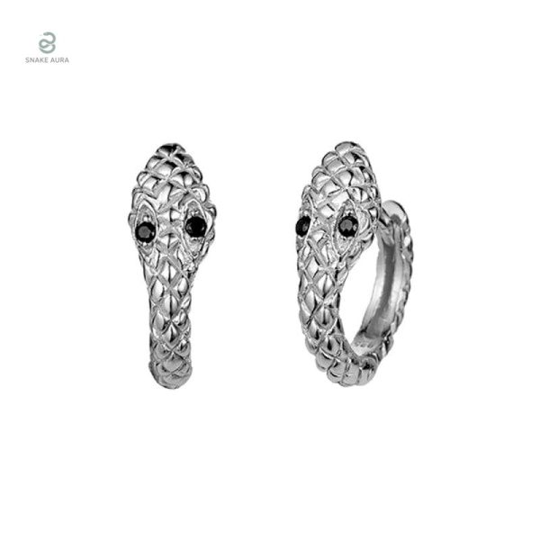 Boucles d'oreilles serpent plaqué argent élégantes