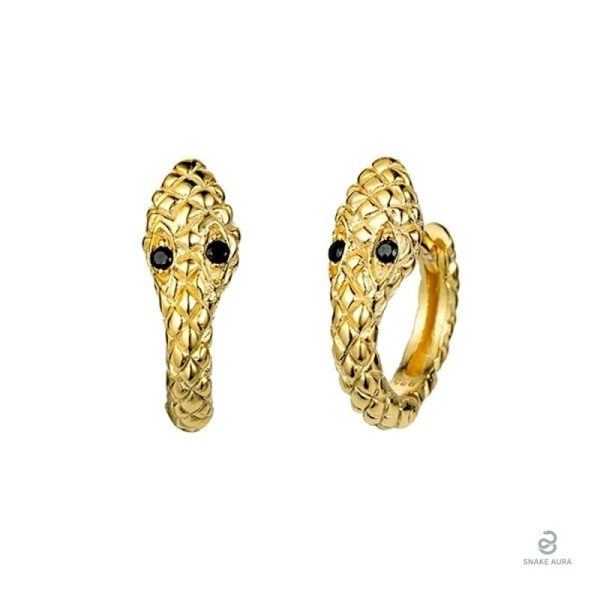 Boucles d'oreilles serpent plaqué or élégantes