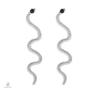Boucles d'oreilles serpent argent au style punk