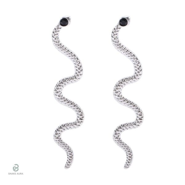 Boucles d'oreilles serpent argent au style punk