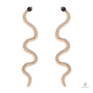 Boucles d'oreilles serpent or style punk