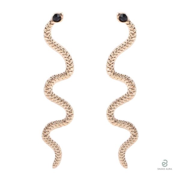Boucles d'oreilles serpent or style punk