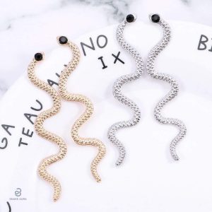 Accessoires punk serpent en métal doré pour un look audacieux