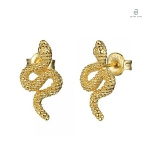 Boucles d'oreilles serpent strass or, élégantes et stylées