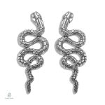 Boucles d'oreilles serpent vintage en argent