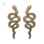Boucles d'oreilles serpent vintage en or
