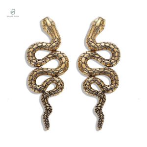 Boucles d'oreilles serpent vintage en or