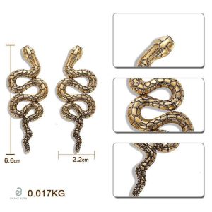 Bijoux vintage serpent en métal doré