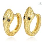 Boucles d'oreilles serpent en zirconium noir