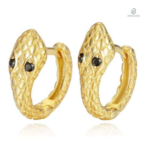 Boucles d'oreilles serpent en zirconium noir