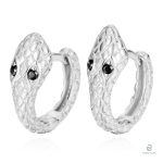 Boucles serpent avec finition en zirconium noir élégant