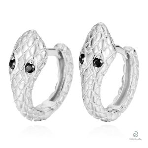 Boucles serpent avec finition en zirconium noir élégant