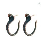 Boucles d'oreilles serpent cobra égyptien, design élégant et original