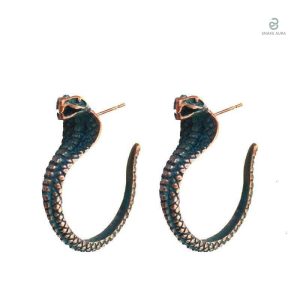 Boucles d'oreilles serpent cobra égyptien, design élégant et original