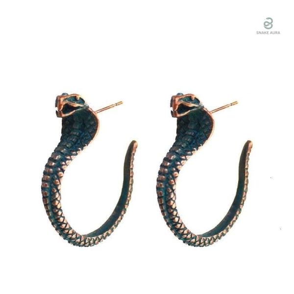 Boucles d'oreilles serpent cobra égyptien, design élégant et original