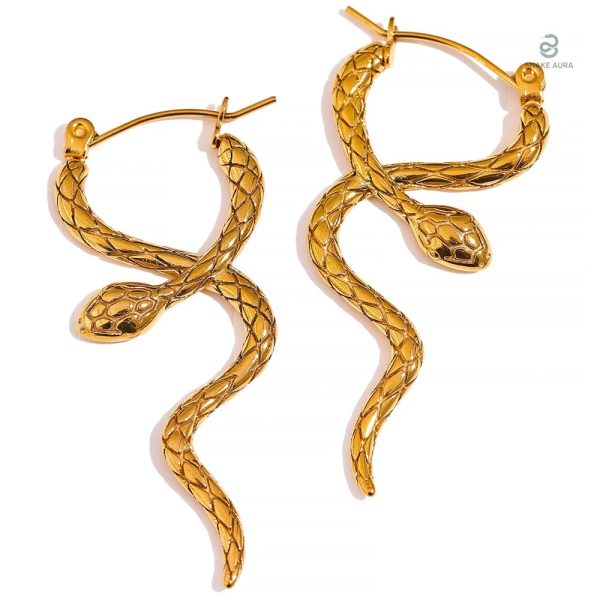 Boucles d'oreilles serpent enroulé au style punk