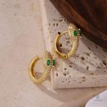 Boucles d'oreilles serpent ornées de zirconium scintillant