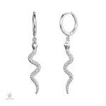Boucles d'oreilles serpent en argent pendantes élégantes