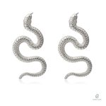 Boucles d'oreilles serpent argent grande taille