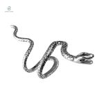 Boucles d'oreilles serpent clip, couleur argentée
