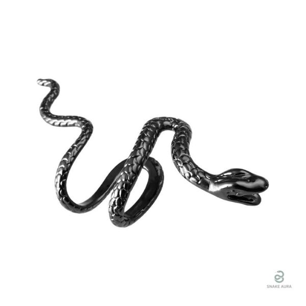 Boucles d'oreilles serpent clip, couleur bleue