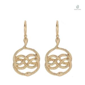 Boucles d'oreilles pendantes serpent en nœud élégant
