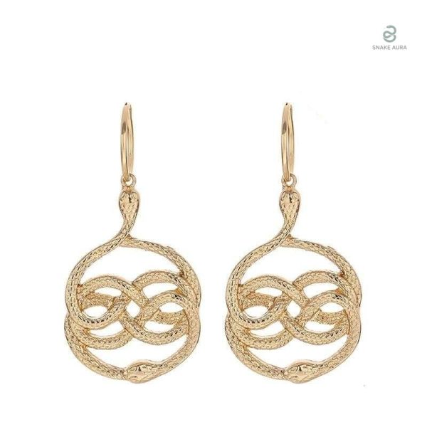 Boucles d'oreilles pendantes serpent en nœud élégant