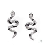 Boucles d'oreilles serpent en argent fantaisie élégantes
