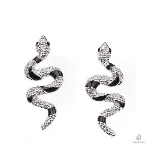 Boucles d'oreilles serpent en argent fantaisie élégantes