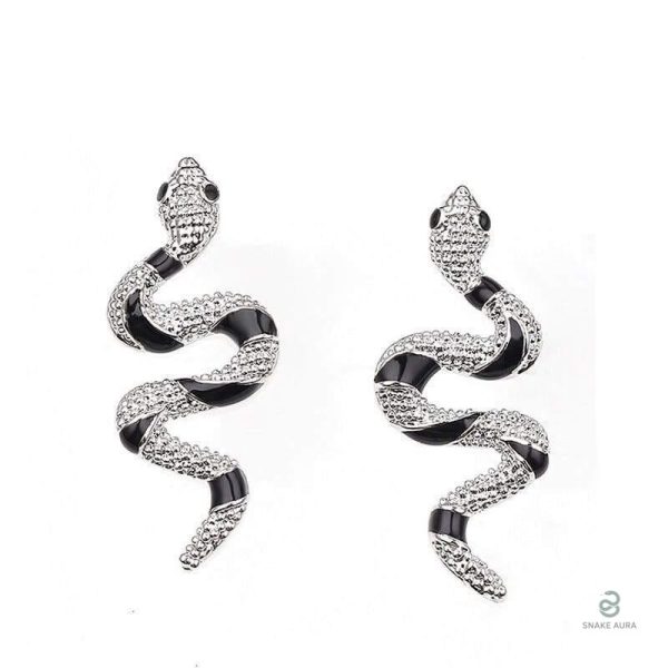 Boucles d'oreilles serpent en argent fantaisie élégantes