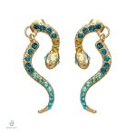 Boucles d'oreilles serpent femme tendance en métal doré