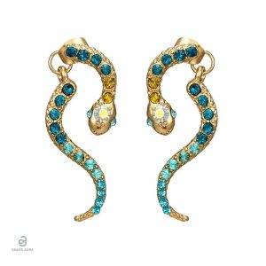 Boucles d'oreilles serpent femme tendance en métal doré