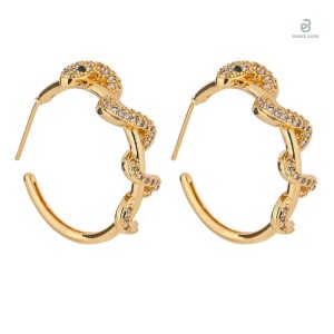 Boucles d'oreilles serpent en or luxe
