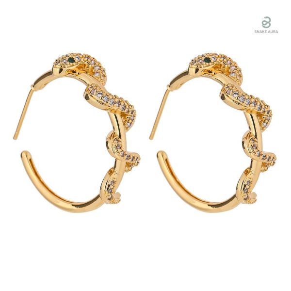 Boucles d'oreilles serpent en or luxe