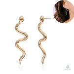 Boucles serpent en or, style chic et moderne pour accessoires de mode
