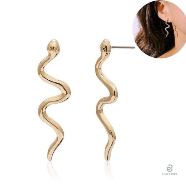 Boucles serpent en or, style chic et moderne pour accessoires de mode