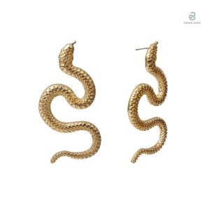 Boucles d'oreilles serpent or grande taille