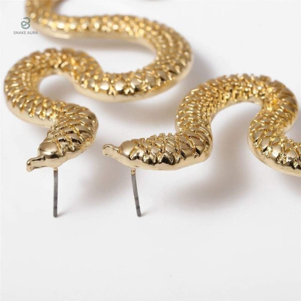 Boucles d'oreilles élégantes en forme de serpent or