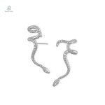 Boucles d'oreilles serpent argentées au style original