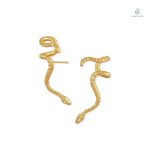 Boucles d'oreilles serpent dorées au style original